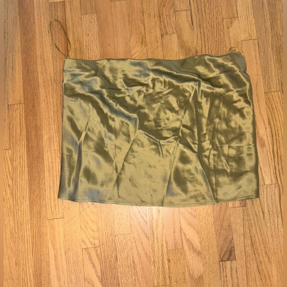 Reformation Lustrous Gold Satin Top